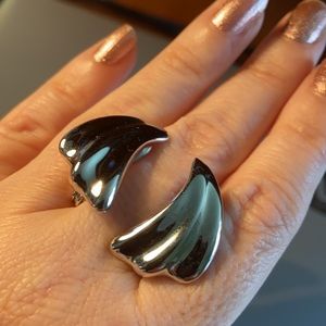 Vintage Monet Classic Silver Earrings Clip on